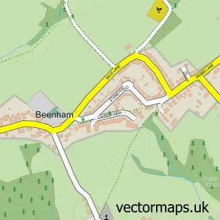 Street map sample of Beenham, Berkshire