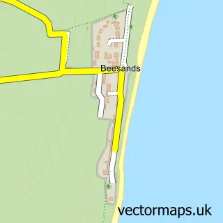 Street map sample of Beesands, Devon