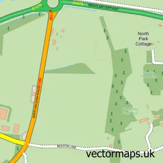 Street map sample of Beeston St Andrew, Norfolk