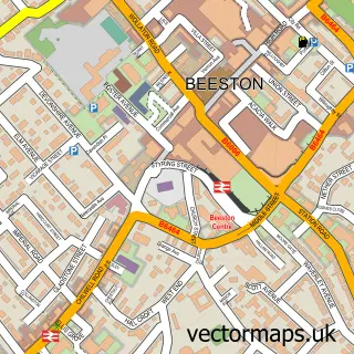 Street map sample of Beeston, Nottinghamshire