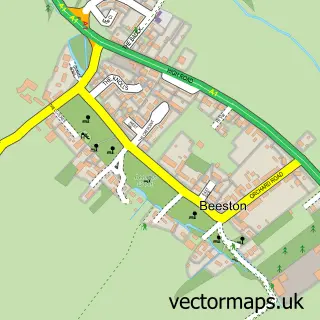 Street map sample of Beeston, Bedfordshire