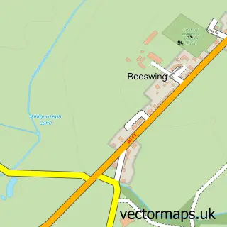 Street map sample of Beeswing, Dumfries