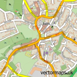 Street map sample of Beith, Ayrshire and Arran