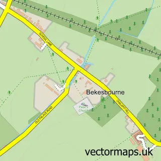 Street map sample of Bekesbourne, Kent