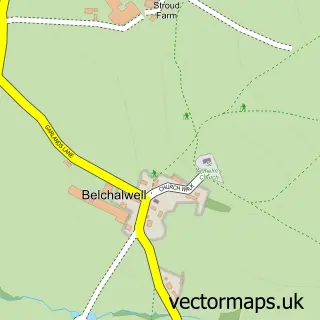 Street map sample of Belchalwell, Dorset