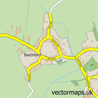 Street map sample of Belchford, Lincolnshire