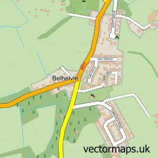 Street map sample of Belhelvie, Aberdeenshire