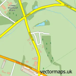 Street map sample of Bell Bar, Hertfordshire