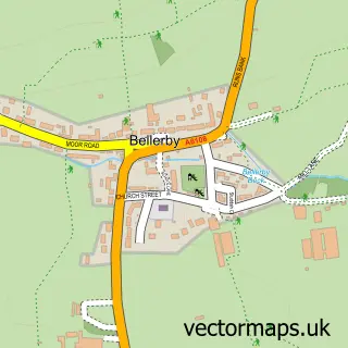 Street map sample of Bellerby, North Yorkshire
