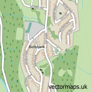 Street map sample of Bellsbank, Ayrshire and Arran