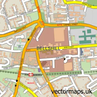 Street map sample of Bellshill, Lanarkshire