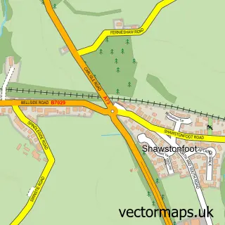 Street map sample of Bellside, Lanarkshire