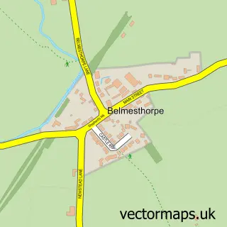 Street map sample of Belmesthorpe, Rutland