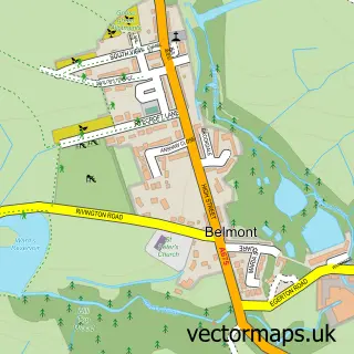 Street map sample of Belmont, Lancashire