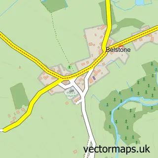 Street map sample of Belstone, Devon