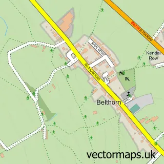 Street map sample of Belthorn, Lancashire