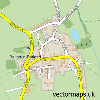 Street map sample of Belton-in-Rutland, Rutland