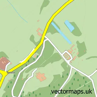 Street map sample of Belvoir, Leicestershire