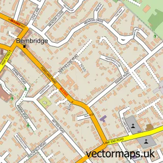 Street map sample of Bembridge, Isle of Wight