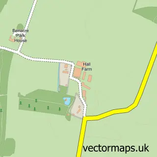Street map sample of Benacre, Suffolk