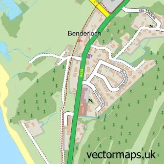 Street map sample of Benderloch, Argyll and Bute