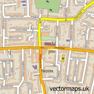 Street map sample of Benfleet, Essex