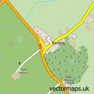 Street map sample of Benslie, Ayrshire and Arran