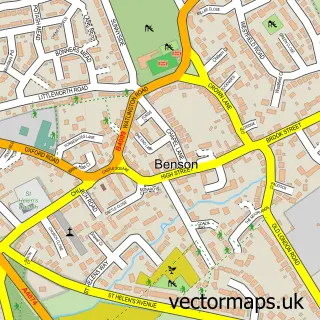 Street map sample of Benson, Oxfordshire