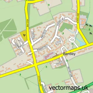 Street map sample of Bentley, Hampshire