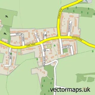 Street map sample of Bentley, Suffolk
