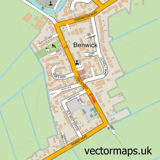 Street map sample of Benwick, Cambridgeshire