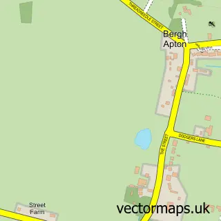 Street map sample of Bergh Apton, Norfolk