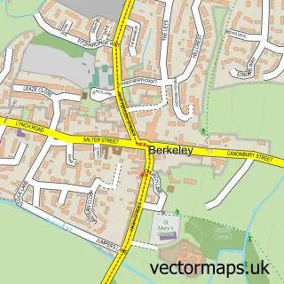 Street map sample of Berkeley, Gloucestershire