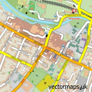 Street map sample of Berkhamsted, Hertfordshire