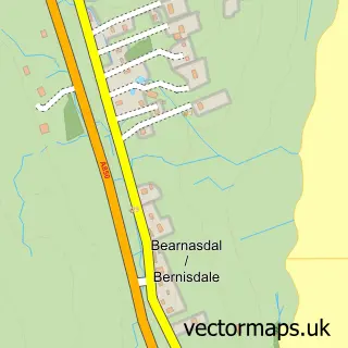 Street map sample of Beàrnasdal, Ross and Cromarty