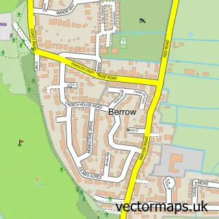 Street map sample of Berrow, Somerset