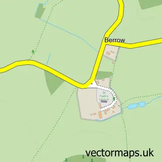 Street map sample of Berrow, Worcestershire