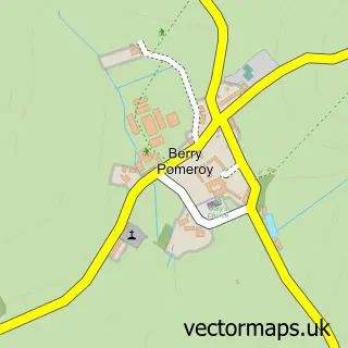 Street map sample of Berry Pomeroy, Devon