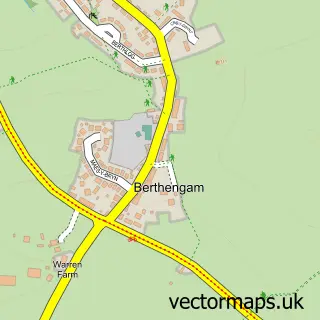 Street map sample of Berthengam, Clwyd