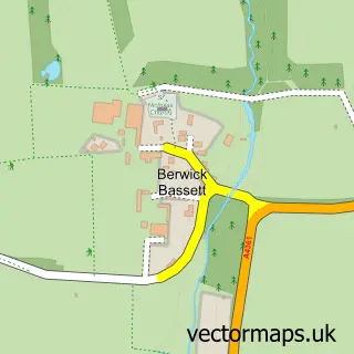 Street map sample of Berwick Bassett, Wiltshire