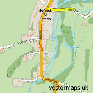 Street map sample of Berwick St James, Wiltshire