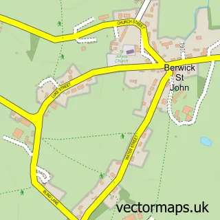 Street map sample of Berwick St John, Wiltshire