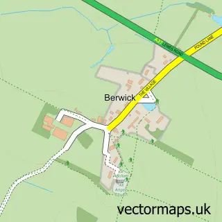 Street map sample of Berwick, East Sussex