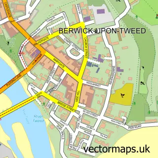 Street map sample of Berwick-upon-Tweed, Northumberland