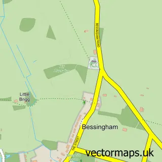 Street map sample of Bessingham, Norfolk
