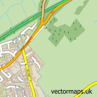 Street map sample of Besthorpe, Norfolk