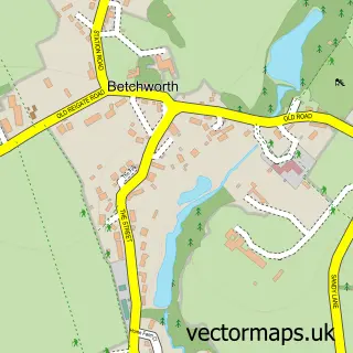Street map sample of Betchworth, Surrey