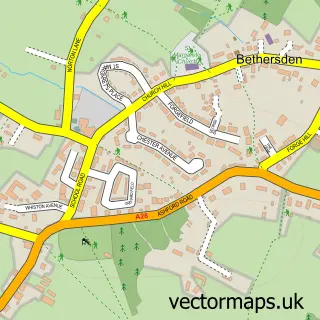 Street map sample of Bethersden, Kent