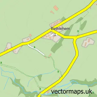 Street map sample of Bethlehem, Dyfed