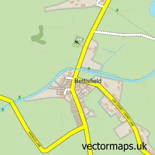 Street map sample of Bettisfield, Clwyd